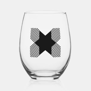 Verre À Vin Sans Pied Début élégant en monogramme de la lettre X