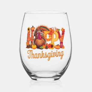 Verre À Vin Sans Pied Déchets de bon thanksgiving Automne