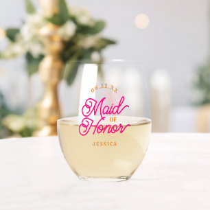 Verre À Vin Sans Pied Demoiselle d'honneur minimaliste moderne rose oran