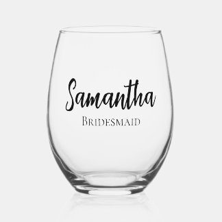 Verre À Vin Sans Pied Demoiselle d'honneur personnalisée