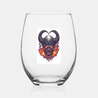 Verre À Vin Sans Pied Demon Skull Firestorm