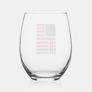 Verre À Vin Sans Pied Dentiste Patriotique Dent Drapeau