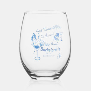 Verre À Vin Sans Pied Dernier Toast Tiré À La Main Sur La Bachelorette C
