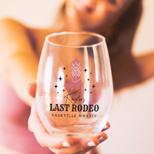 Verre À Vin Sans Pied Dernière Cowgirl de Rodéo Enterrement de Vie de Je