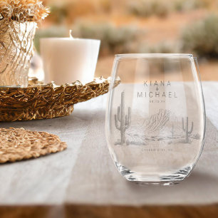 Verre À Vin Sans Pied Desert Vibes Mariage Welcome ID1019