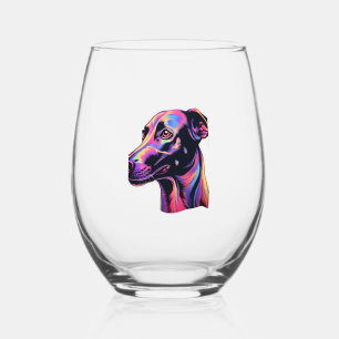 Verre À Vin Sans Pied Design de néon Greyhound