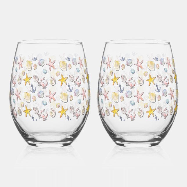 Verre À Vin Sans Pied Design de plage simple et agréable (Recto)