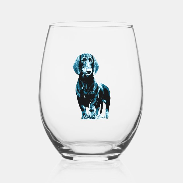 Verre À Vin Sans Pied Design moderne dachshund (Recto)