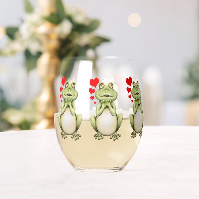 Verre À Vin Sans Pied Dessin d'amour de grenouille (Insitu (Mariage))