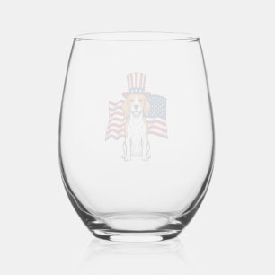 Verre À Vin Sans Pied Dessin de gravure vintage de drapeau de chien Beag