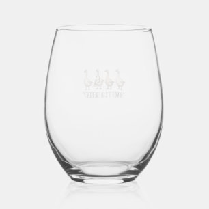 Verre À Vin Sans Pied Dessin de T-shirt vintage d'oie drôle Klaxon d'urg