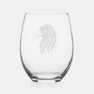 Verre À Vin Sans Pied Dessin vectoriel de drapeau d'aigle patriotique po