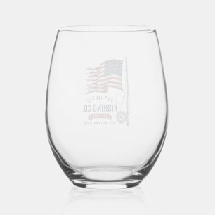 Verre À Vin Sans Pied Dessin vectoriel de drapeau de pêche patriotique v