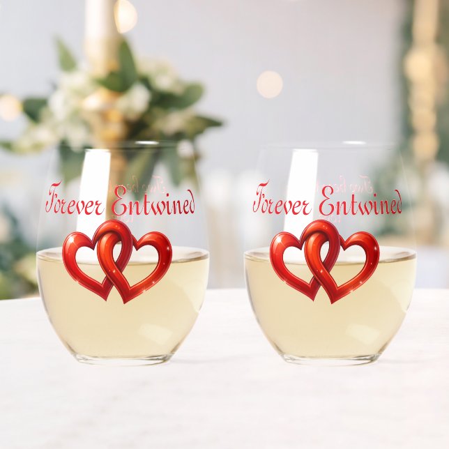 Verre À Vin Sans Pied Deux cœurs, un amour (Insitu (Mariage))