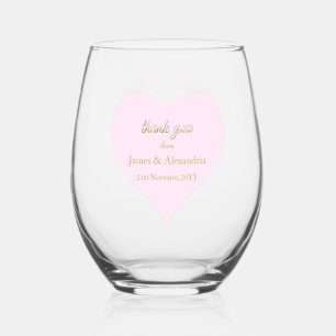 Verre À Vin Sans Pied Diamants de remerciement personnalisés Cœur rose