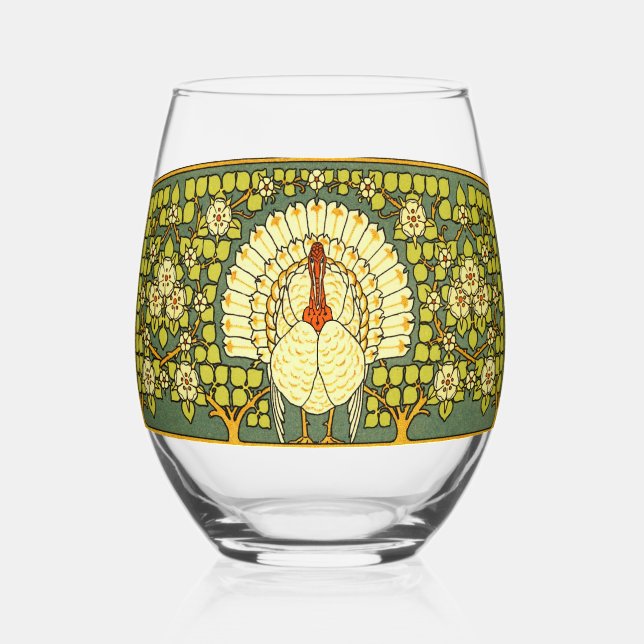 Verre À Vin Sans Pied Dinde Art nouveau (Recto)