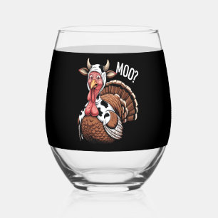 Verre À Vin Sans Pied Dinde Meugle Drôle Action de Grâce