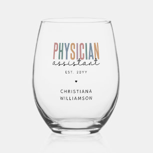 Verre À Vin Sans Pied Diplôme d'adjoint de médecin PA personnalisé