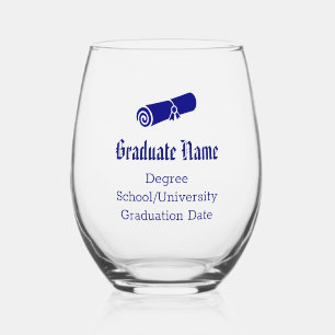 Verre À Vin Sans Pied Diplôme de fin d'études élégant simple personnalis