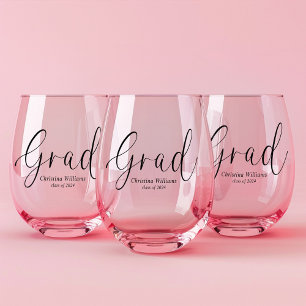 Verre À Vin Sans Pied Diplômé du Collège Moderne Élégant Diplôme