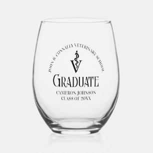 Verre À Vin Sans Pied Diplôme d'une école vétérinaire personnalisée