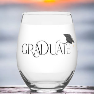 Verre À Vin Sans Pied Diplômé personnalisé avec Casquette de niveau supé