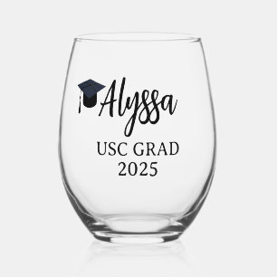 Verre À Vin Sans Pied Diplôme personnalisé, Cadeaux de diplôme de l'univ