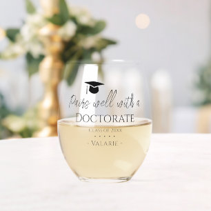 Verre À Vin Sans Pied Diplômé se lie bien Doctorat