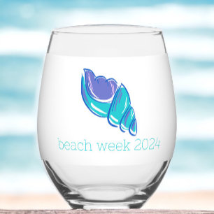 Verre À Vin Sans Pied Dollar de sable preppy Personnalisé Semaine de pla