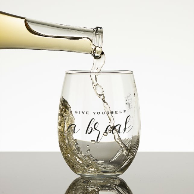 Verre À Vin Sans Pied Donnez-vous une pause aquarelle Dandelion (Créateur téléchargé)