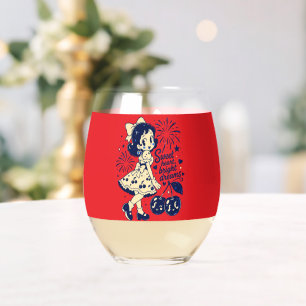 Verre À Vin Sans Pied Douce fête de l'Indépendance du 4 juillet