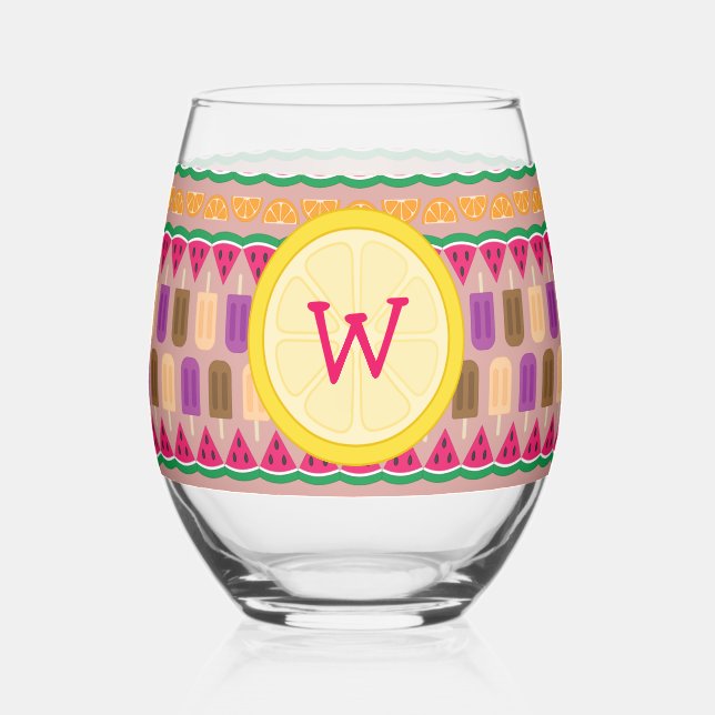 Verre À Vin Sans Pied Douceurs d'été (Recto)