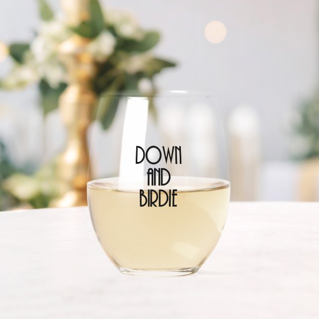 Verre À Vin Sans Pied Down et Birdie (Insitu (Mariage))