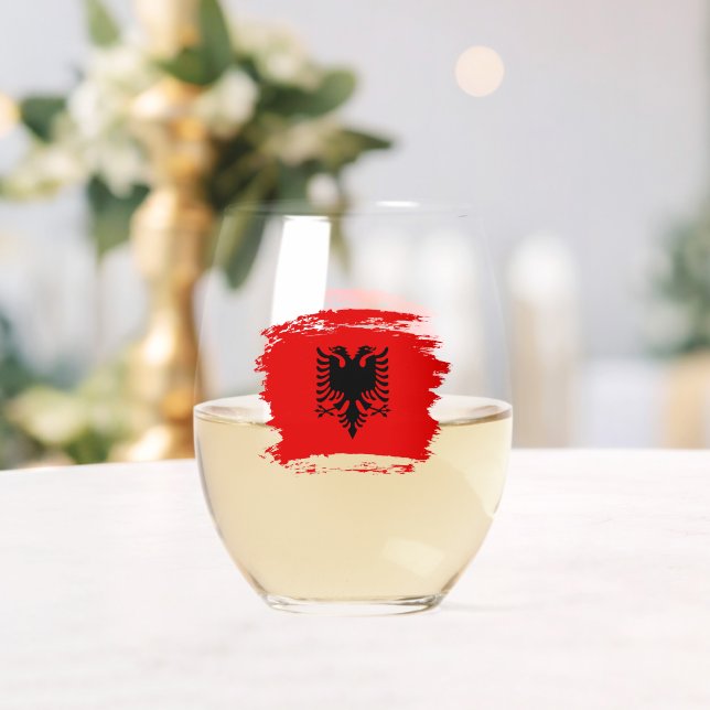 Verre À Vin Sans Pied Drapeau albanais (Insitu (Mariage))