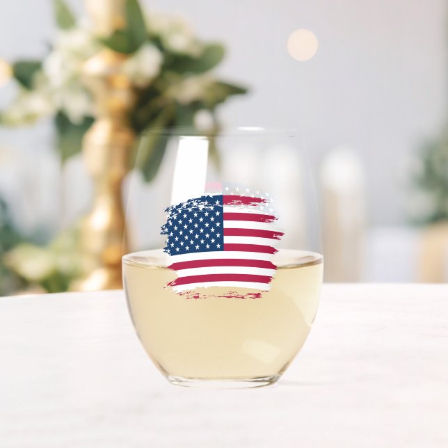 Verre À Vin Sans Pied Drapeau américain (Insitu (Mariage))
