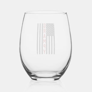 Verre À Vin Sans Pied Drapeau américain vintage vectoriel patriote Gramp