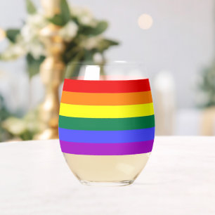 Verre À Vin Sans Pied Drapeau arc-en-ciel du Gay pride LGBT