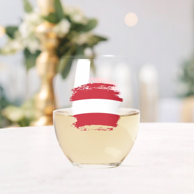 Verre À Vin Sans Pied Drapeau autrichien (Insitu (Mariage))