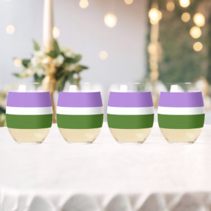 Verre À Vin Sans Pied Drapeau de fierté genderqueer de SlipperyJoe lavan