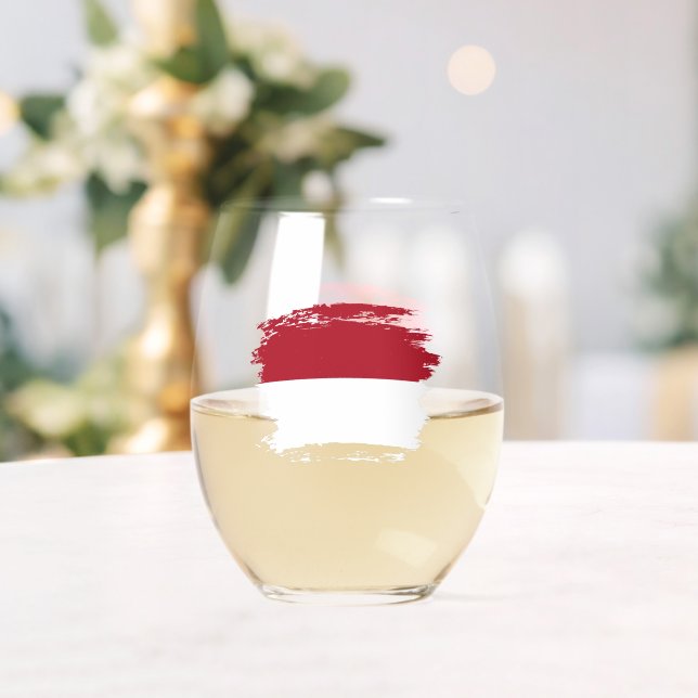 Verre À Vin Sans Pied Drapeau de Monaco (Insitu (Mariage))
