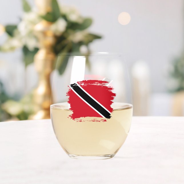 Verre À Vin Sans Pied Drapeau de Trinité-et-Tobago (Insitu (Mariage))