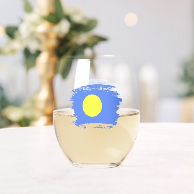 Verre À Vin Sans Pied Drapeau des Palaos (Insitu (Mariage))
