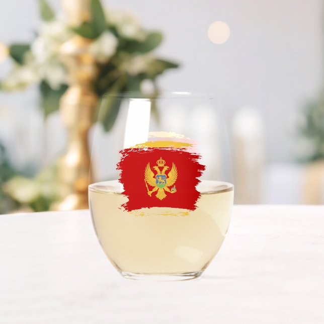 Verre À Vin Sans Pied Drapeau du Monténégro (Insitu (Mariage))