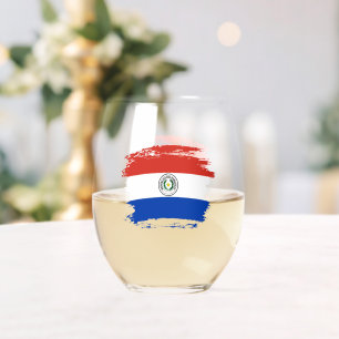 Verre À Vin Sans Pied Drapeau du Paraguay