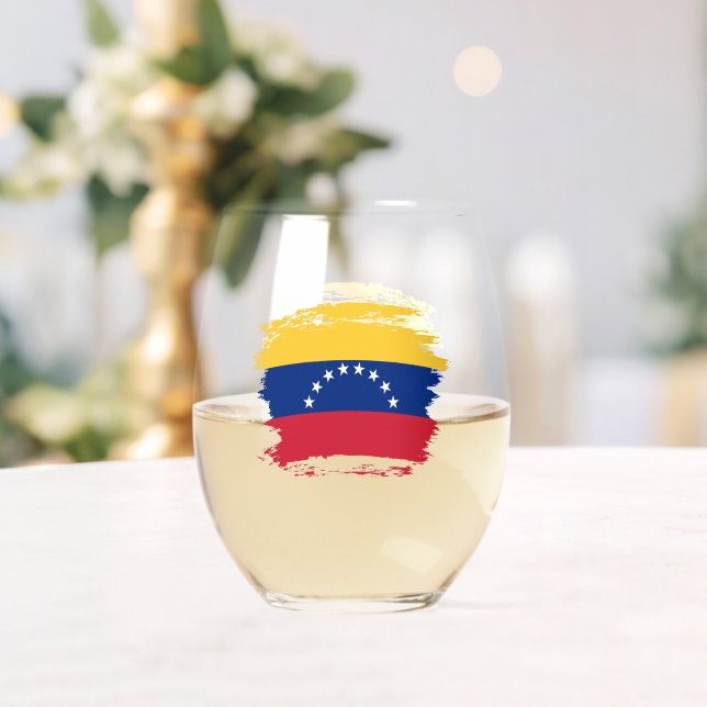 Verre À Vin Sans Pied Drapeau du Venezuela (Insitu (Mariage))