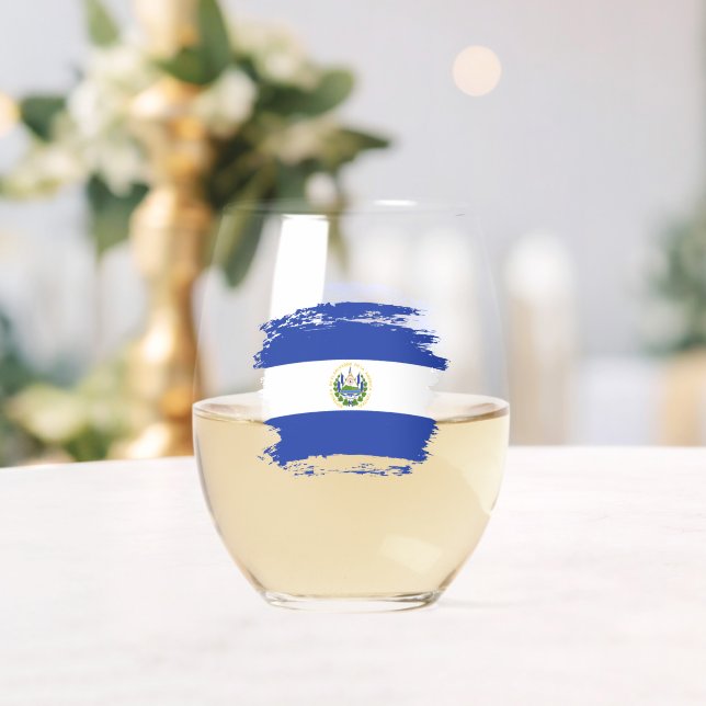 Verre À Vin Sans Pied Drapeau El Salvador (Insitu (Mariage))
