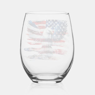 Verre À Vin Sans Pied Drapeau et aigle des Etats-Unis.Liberté.