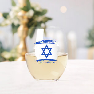 Verre À Vin Sans Pied Drapeau Israël