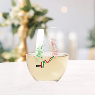 Verre À Vin Sans Pied Drapeau italien