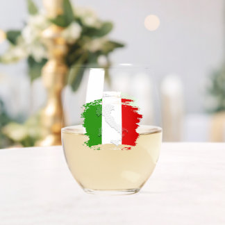 Verre À Vin Sans Pied Drapeau italien